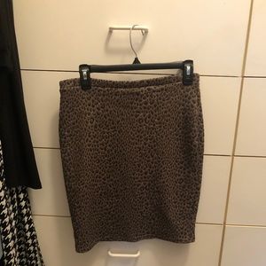 H&M leopard print brown skirt